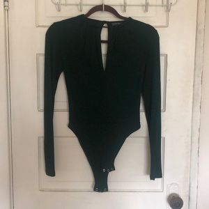 Topshop green body suit, size US 6